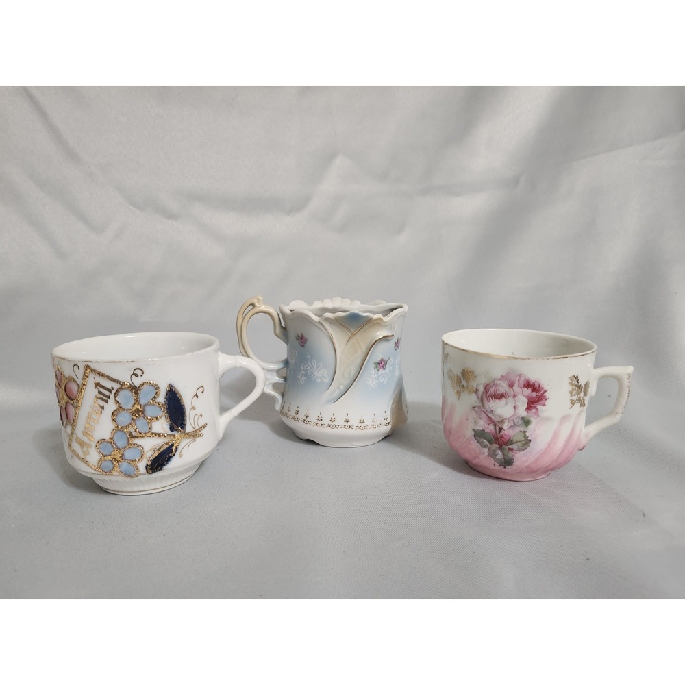 Lot of 9 Vintage Mismatched Tea Cups With Storage Box